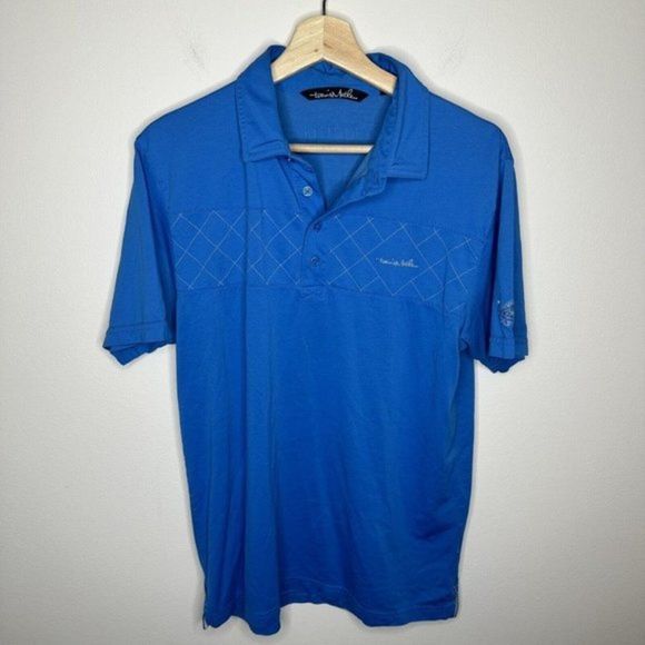 Mens Travis‎ Mathew Blue Short Sleeve Country Club Golf Polo Shirt Size Medium - Picture 1 of 3
